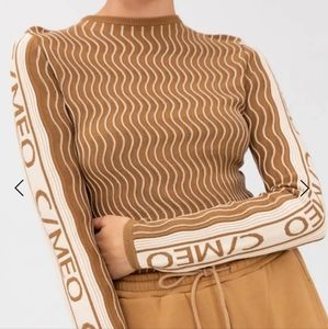 C/MEO Collective Brown and Cream Crew Neck Sweater